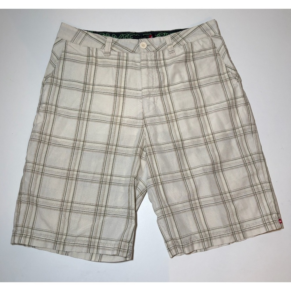 Vintage Quicksilver Plaid Shorts | Cream | Size 34
